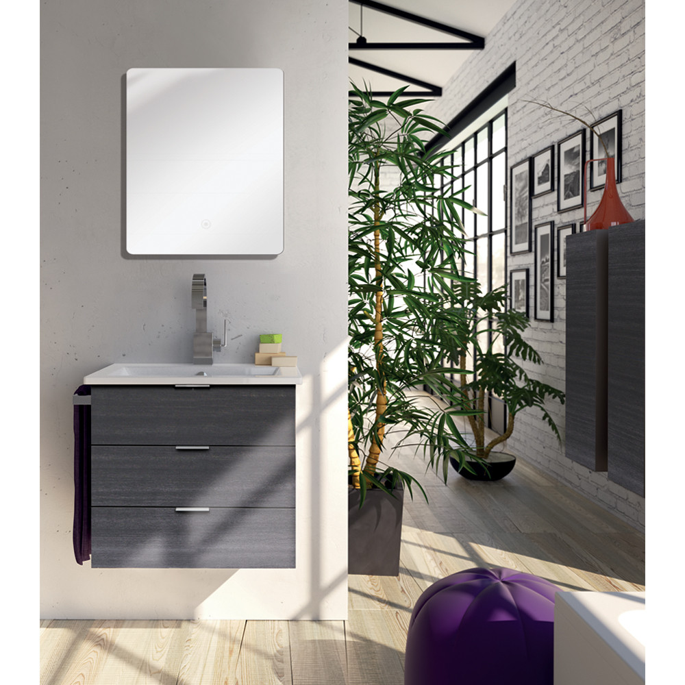 23.62 X 1.18 X 31.50 LED-Backlit Contemporary Mirror with Touch Sensor