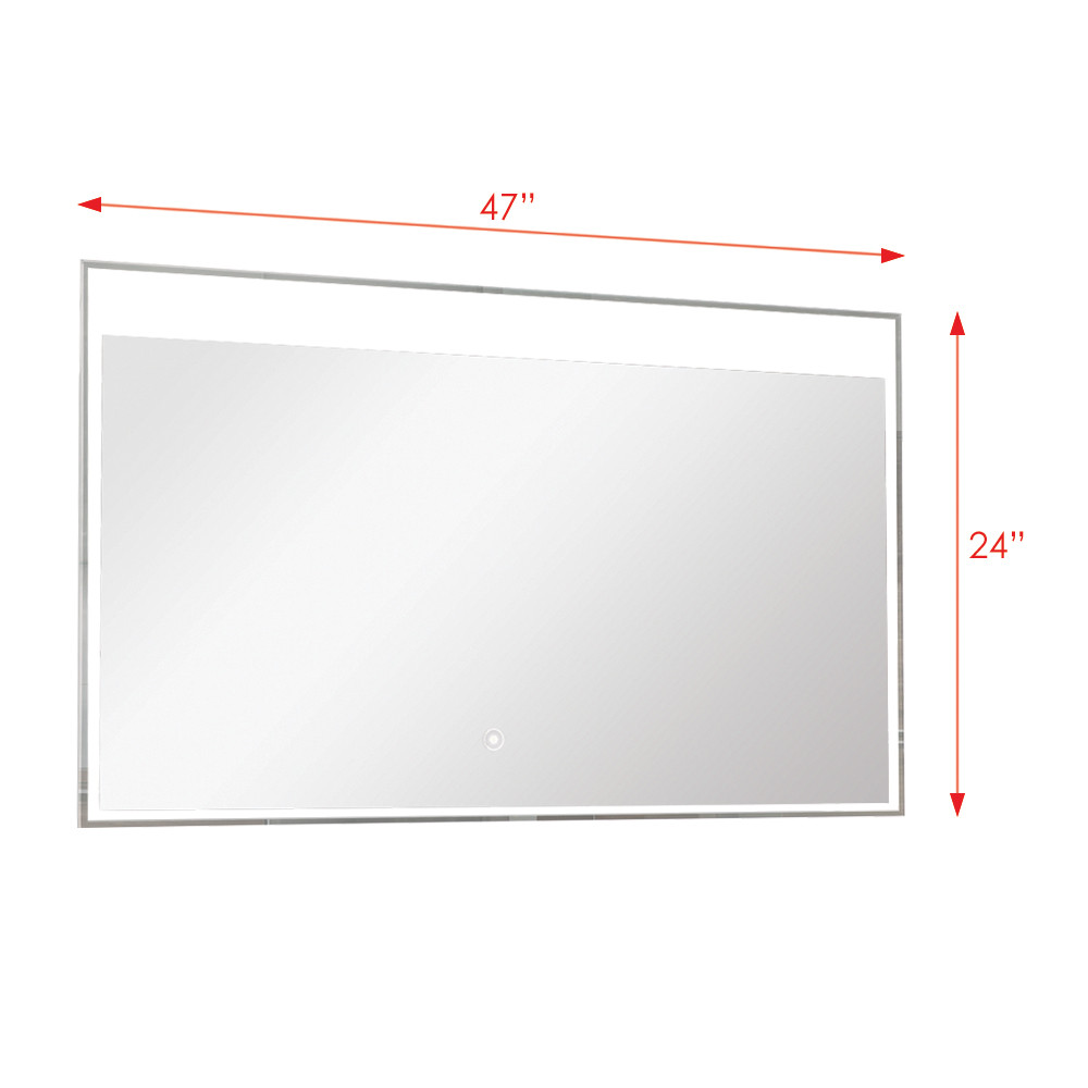 47.24 X 1.18 X 23.62 LED-Backlit Contemporary Mirror with Touch Sensor