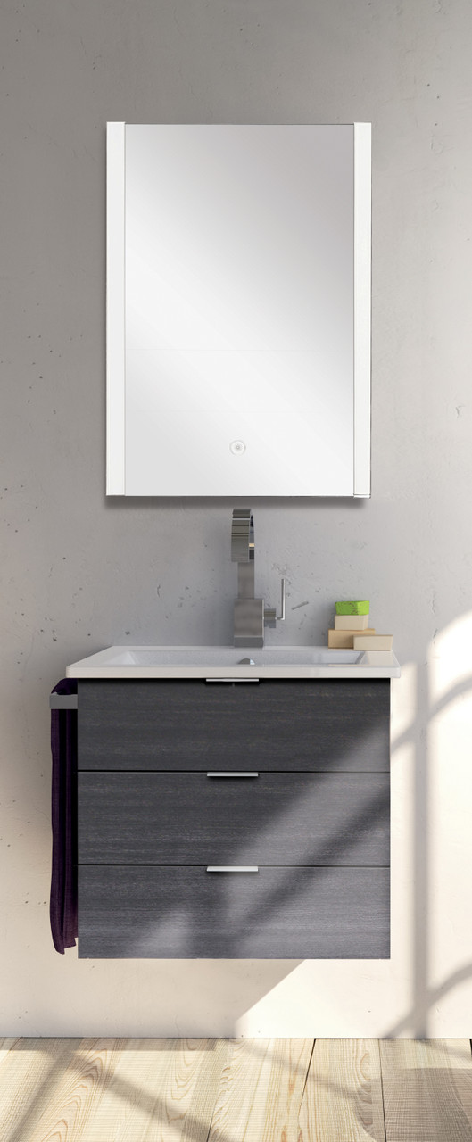 21.65 X 1.30 X 31.89 LED-Backlit Contemporary Mirror with Touch Sensor