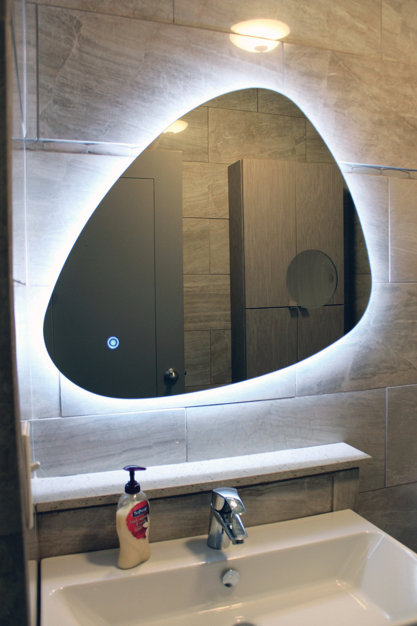 31.38 X 1.14 X 31.97 LED-Backlit Contemporary Mirror with Touch Sensor