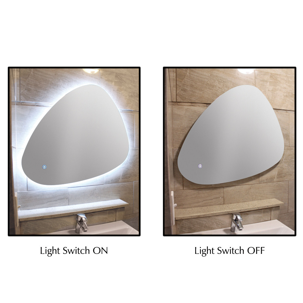 31.38 X 1.14 X 31.97 LED-Backlit Contemporary Mirror with Touch Sensor