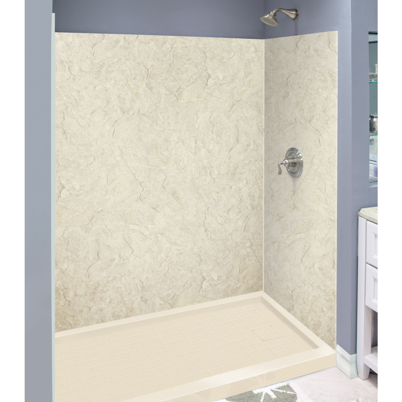 Transolid EWK603272-44 Expressions 32" X 60" X 72" 3-Piece Tub/Shower Wall Kit, In Sea Fog