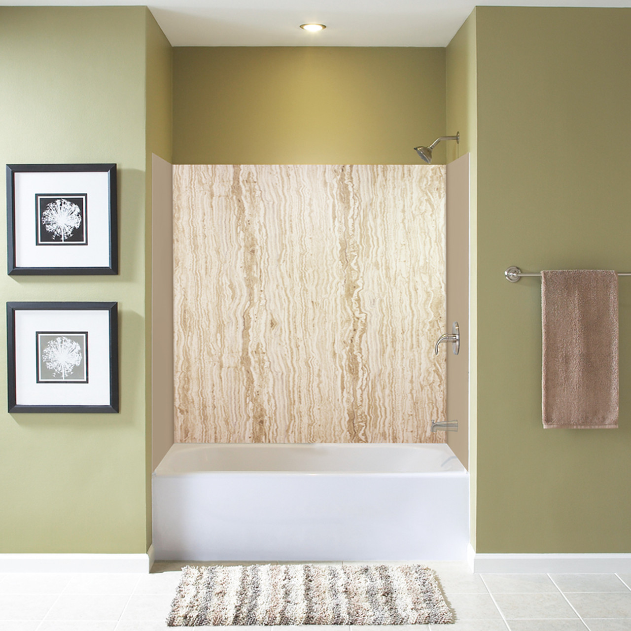 Transolid EWK603672-41 Expressions 36" X 60" X 72" 3-Piece Tub/Shower Wall Kit, In Bianca