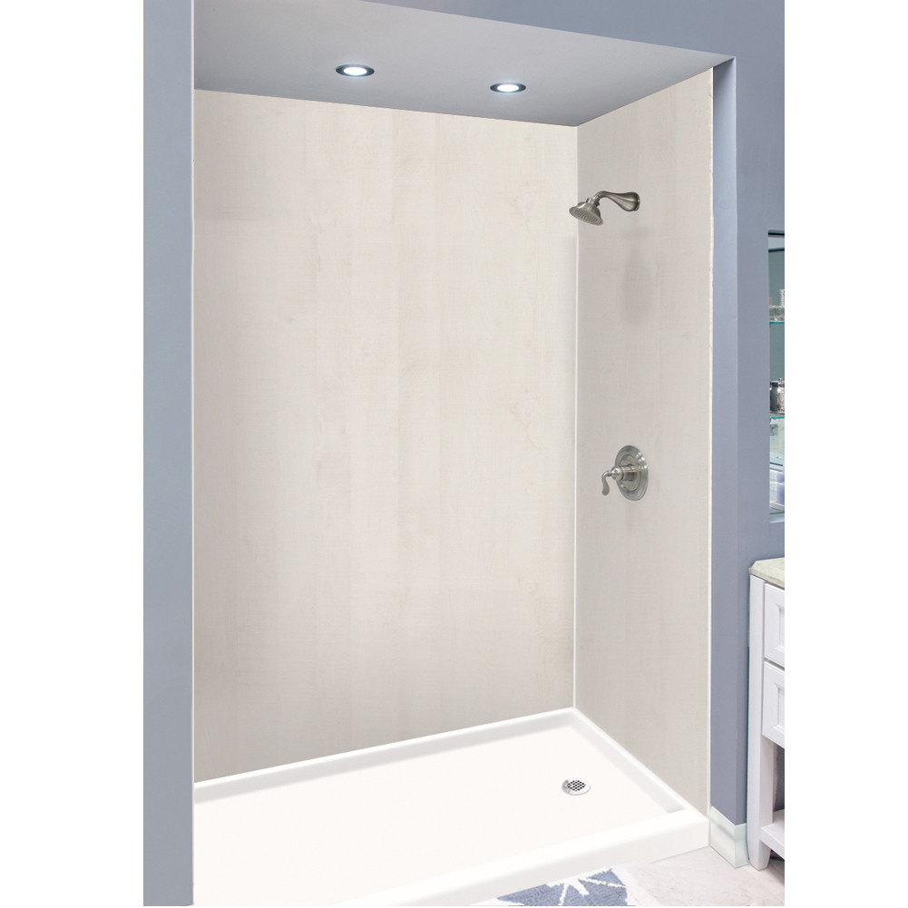 Transolid EWK603696-45 Expressions 36" X 60" X 96" 3-Piece Tub/Shower Wall Kit, In Bleached Oak