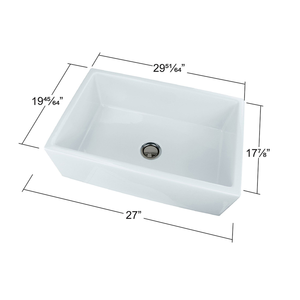 30-in x 20-in x 10-in Super Single Bowl with Reversible (Fluted/Plain) Front, Farmhouse Fireclay Kitchen Sink, Undermount Installation, in White with Grid, Strainer, Installation Kit
