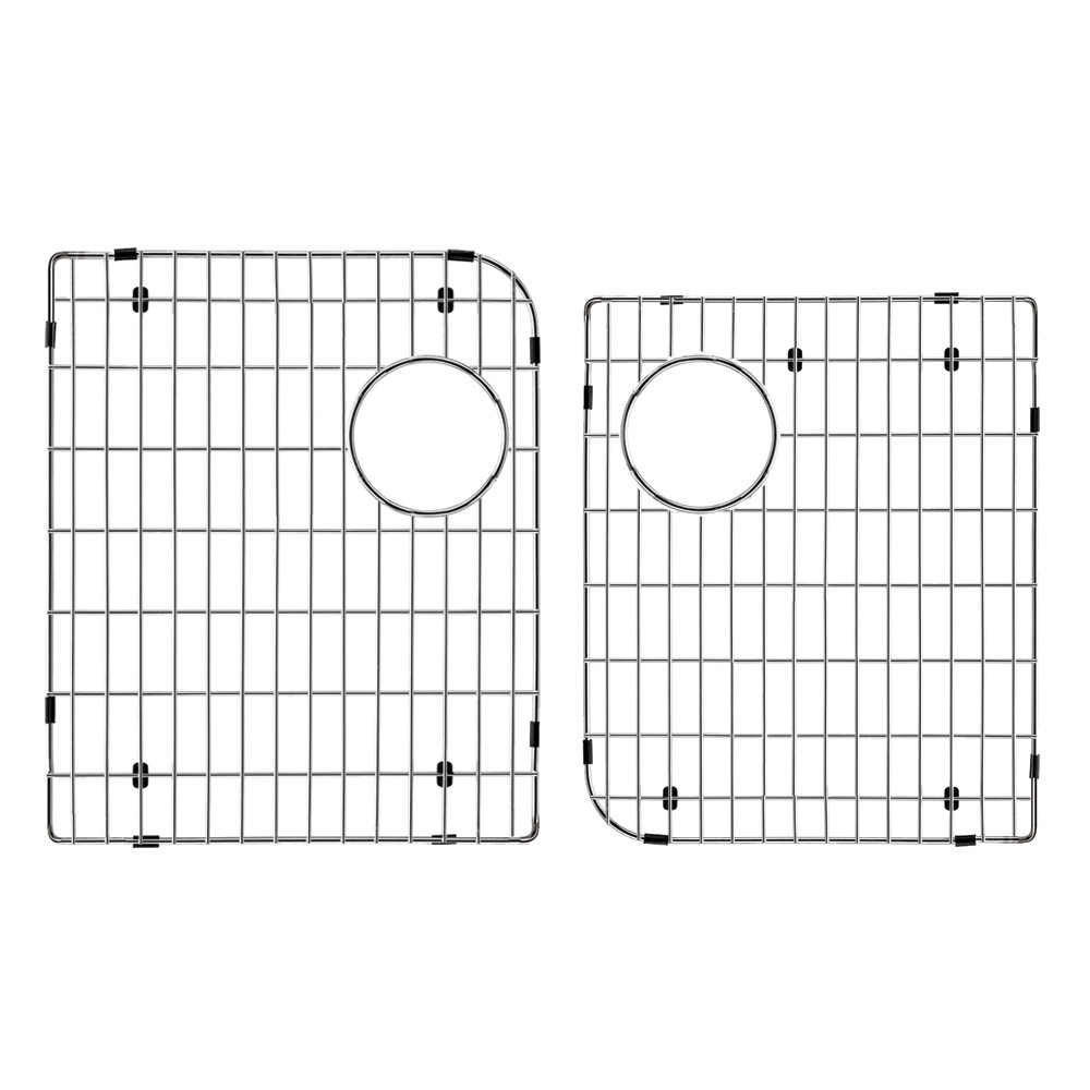 33.0625-in x 22.0625-in x 9.5 Granite 1-3/4 Offset Double Drop-in 1-Hole Kitchen Sink in White with Grids, Strainer, Disposer Strainer, Installation Kit