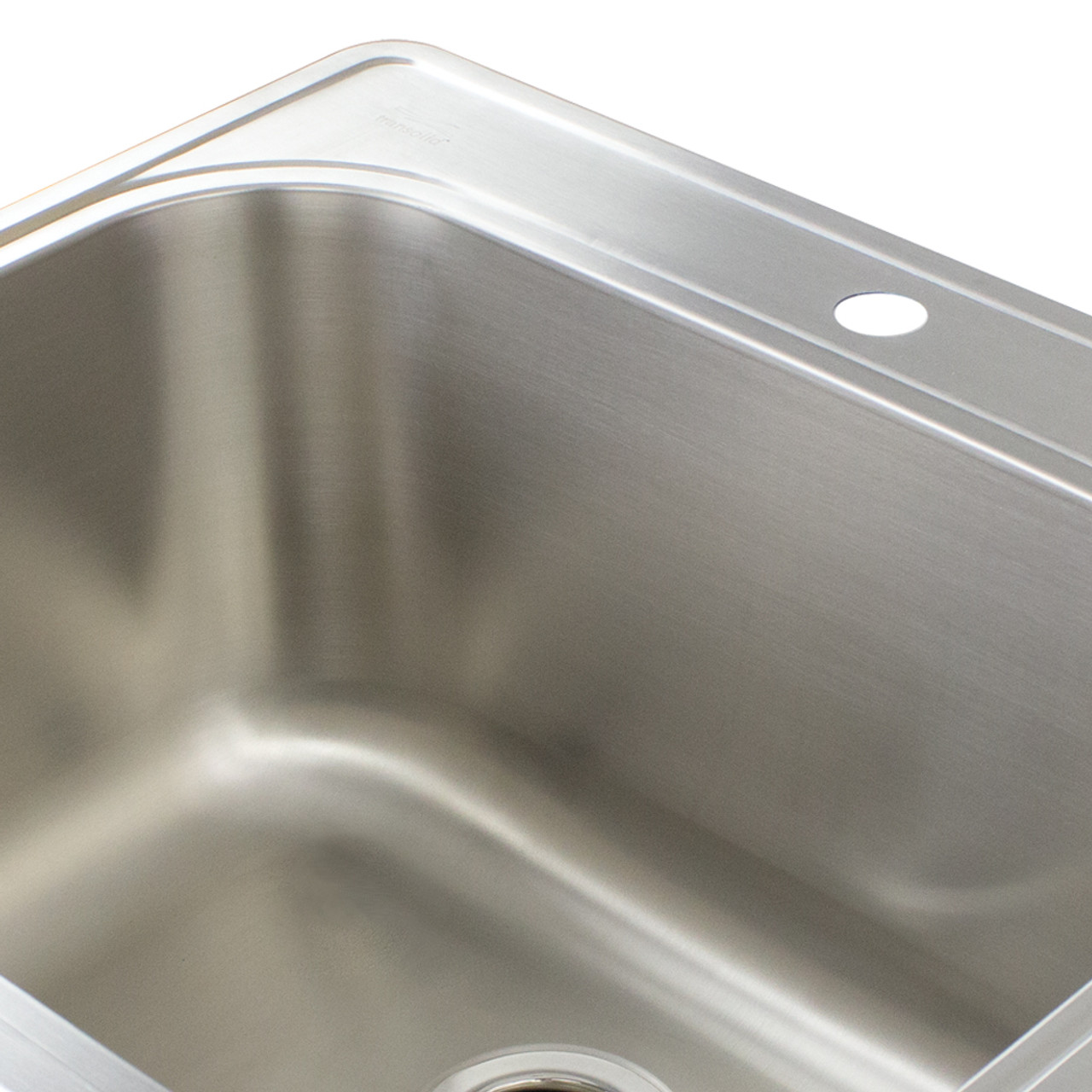 Transolid K-MTSB252212-MR2 Meridian Stainless Steel 25-in x 22-in x 12-in Laundry/Utility Sink Kit with 2-Hole in Brushed Finish