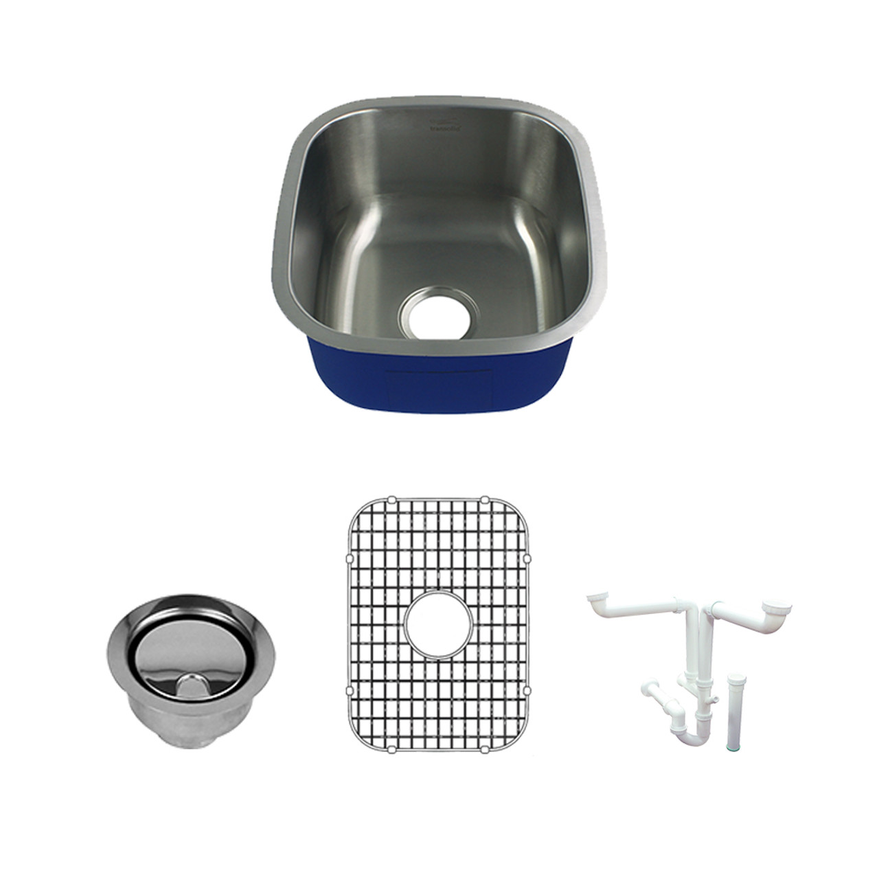 16.5-in x 18-in x 9-in 16 Gauge Single Bowl, Undermount Stainless Steel Kitchen Sink Kit with Grid, Strainer, Installation Kit