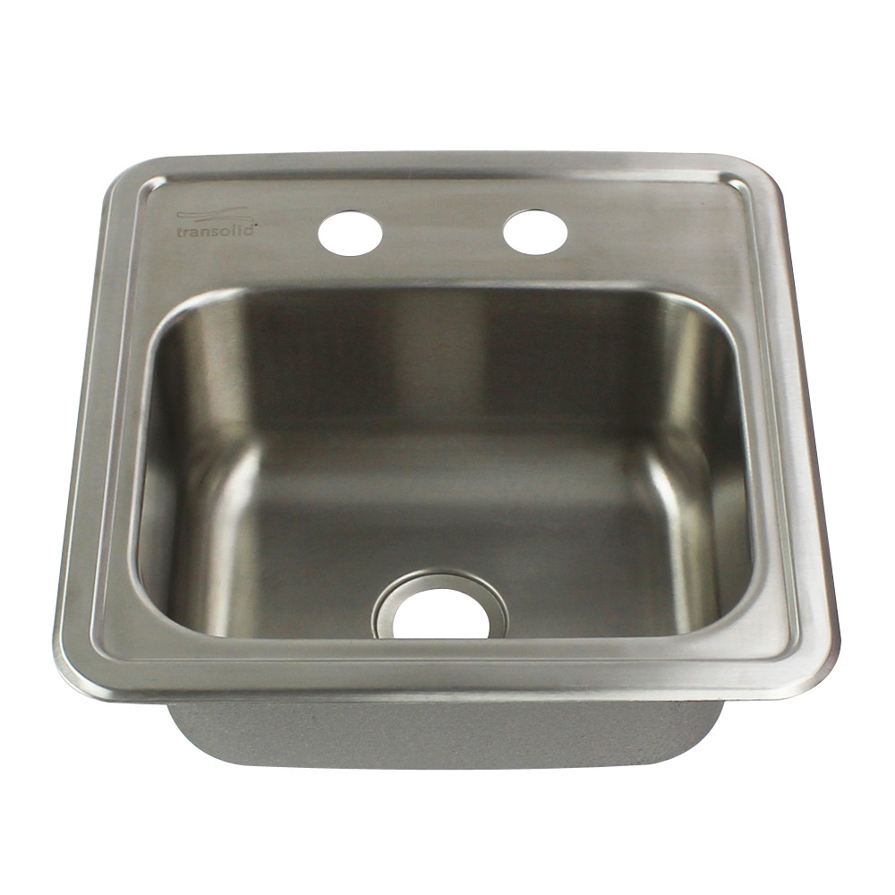 15-in x 15-in x 6-in 20 Gauge Single Bowl, Stainless Steel Kitchen Sink, Drop-in Installation with 1-Hole, with Grid, Strainer, Installation Kit