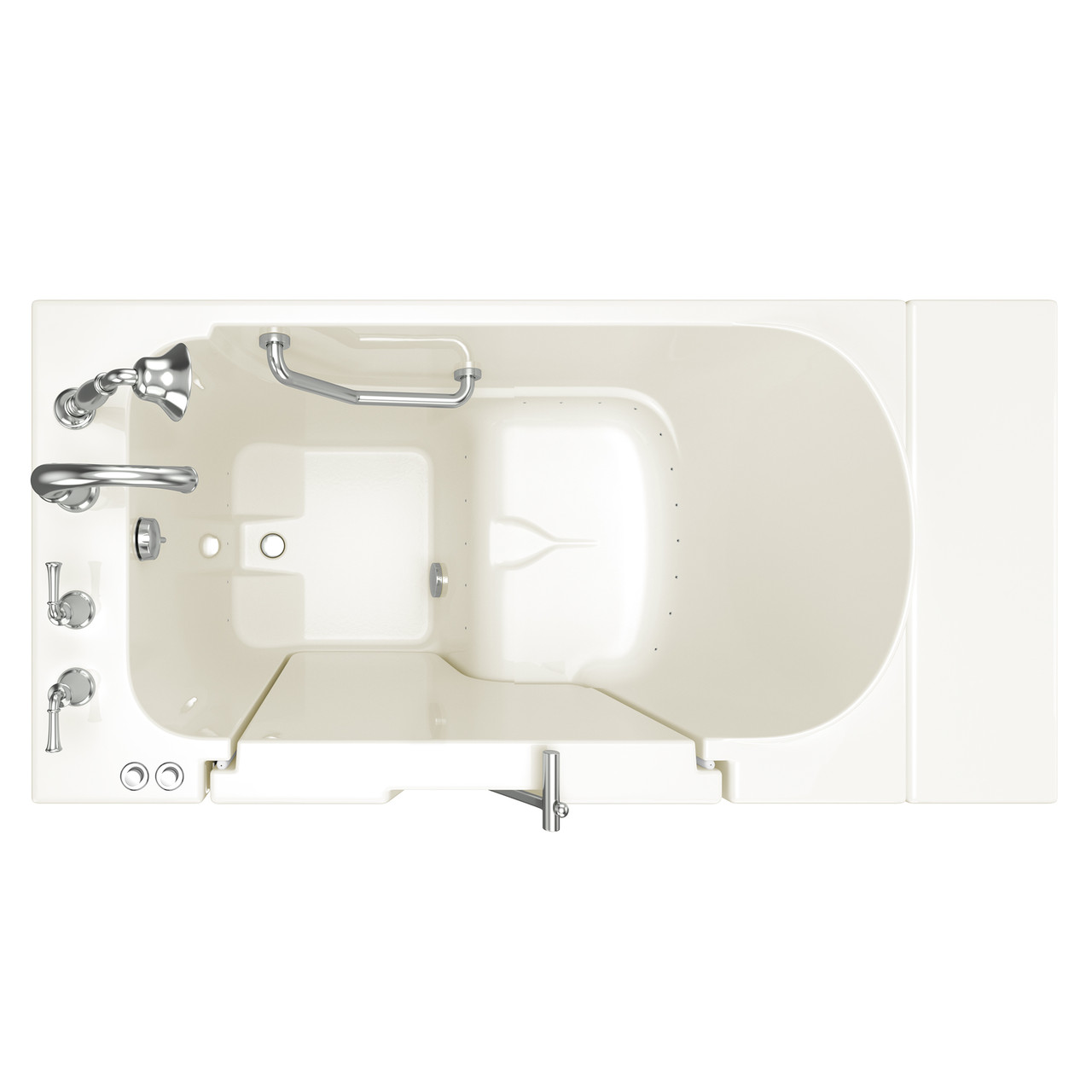 American Standard SS9OD5230LA-BC-PC 30-in. x 52-in. Outward Opening Door Walk-In Air Massage Bathtub with Tub Faucet in Linen
