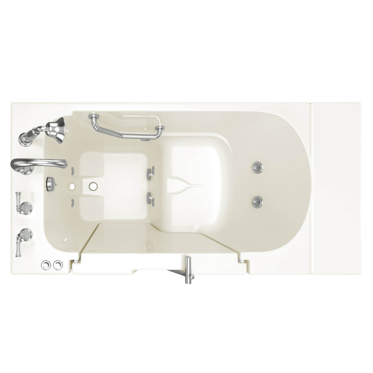 American Standard SS9OD5230LJ-BC-PC 30-in. x 52-in. Outward Opening Door Walk-In Jet Massage Bathtub with Tub Faucet in Linen