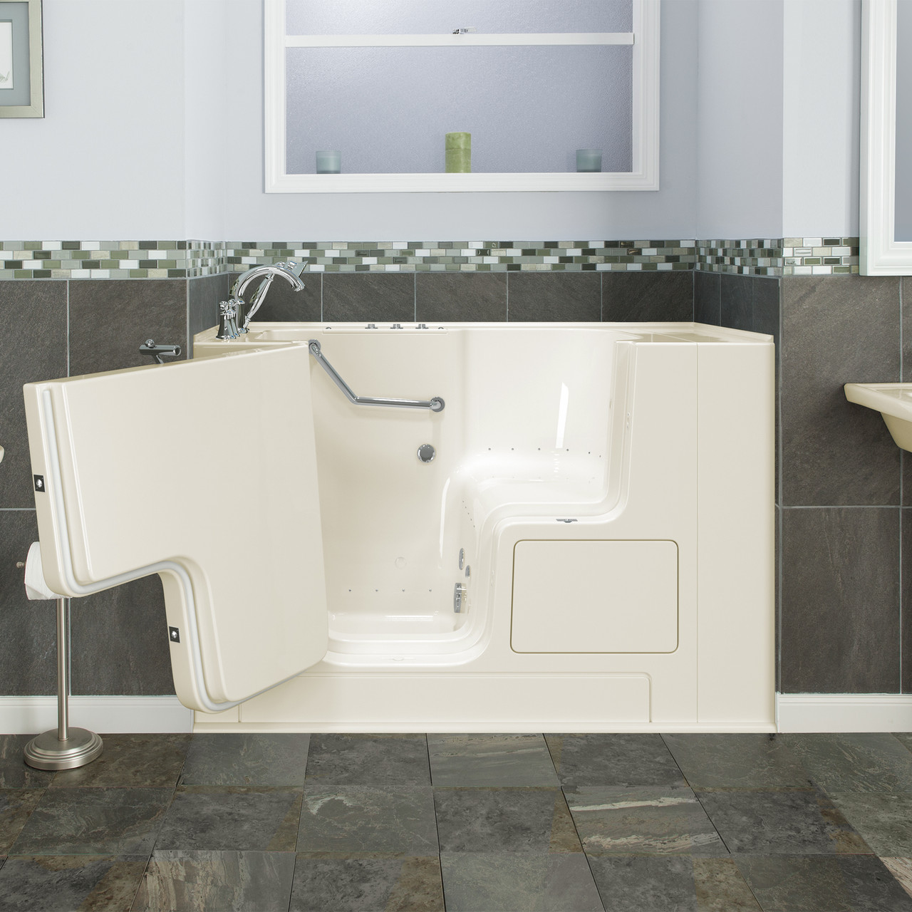 American Standard SS9OD5232LD-BC-PC 32-in. x 52-in. Outward Opening Door Walk-In Air Massage and Jet Massage Bathtub with Tub Faucet in Linen