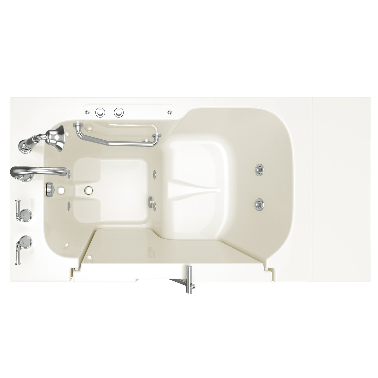 American Standard SS9OD5232LJ-BC-PC 32-in. x 52-in. Outward Opening Door Walk-In Jet Massage Bathtub with Tub Faucet in Linen