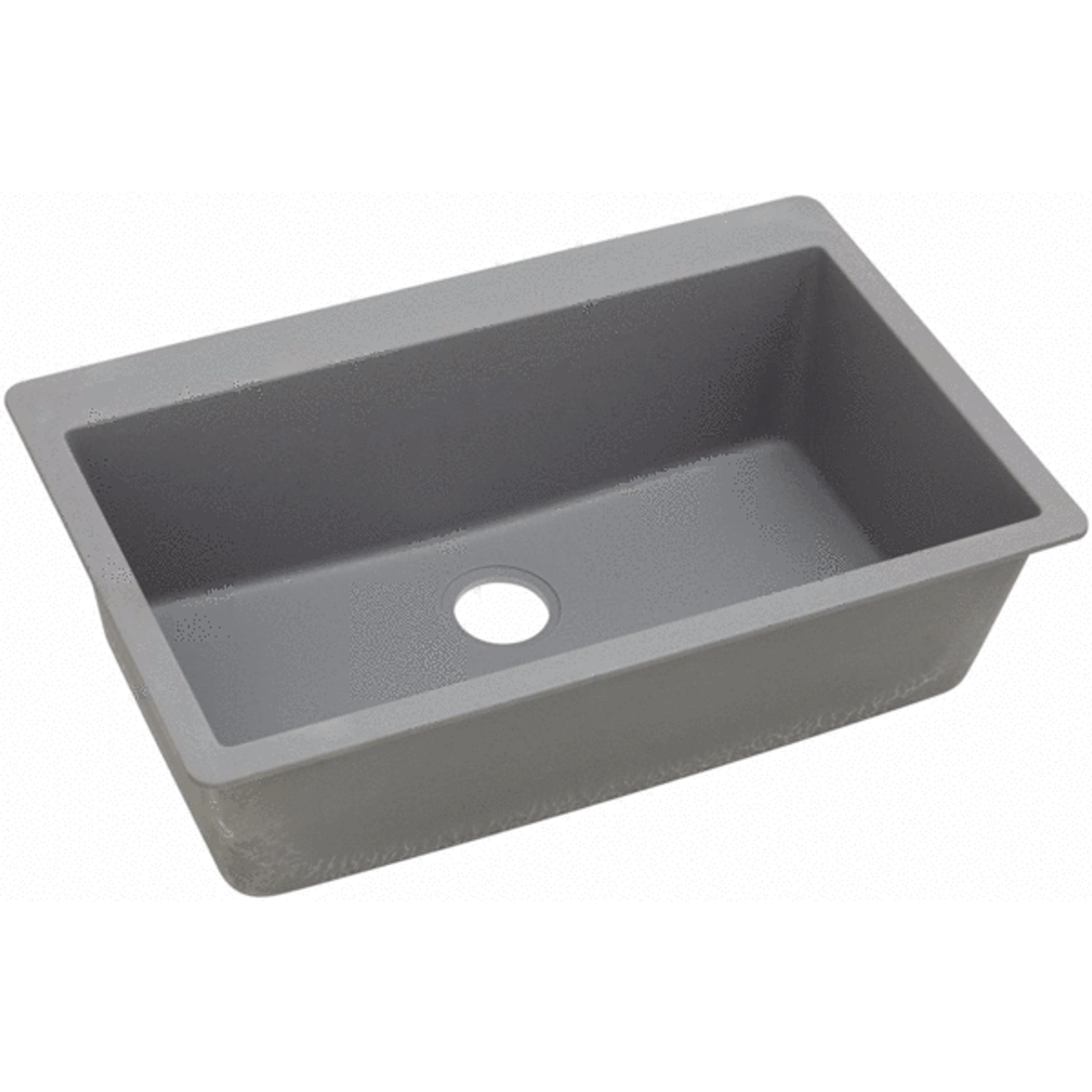 33" x 20-7/8" x 9-7/16" Quartz Single Bowl Drop-in Sink in Greystone