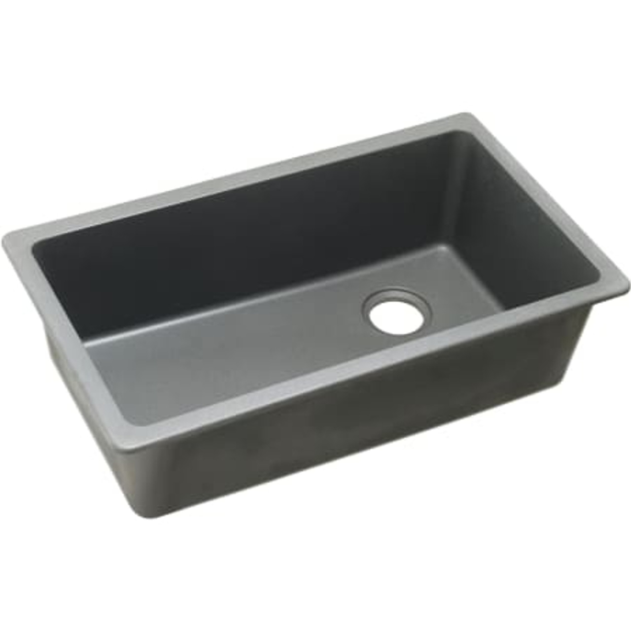 33" x 18-3/4" x 9-1/2" Quartz Single Bowl Undermount Sink in Greystone