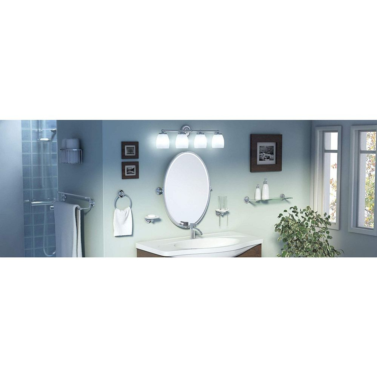 4-Piece Bathroom Accessory Kit, Chrome 4-Piece Bathroom Accessory Kit, Chrome