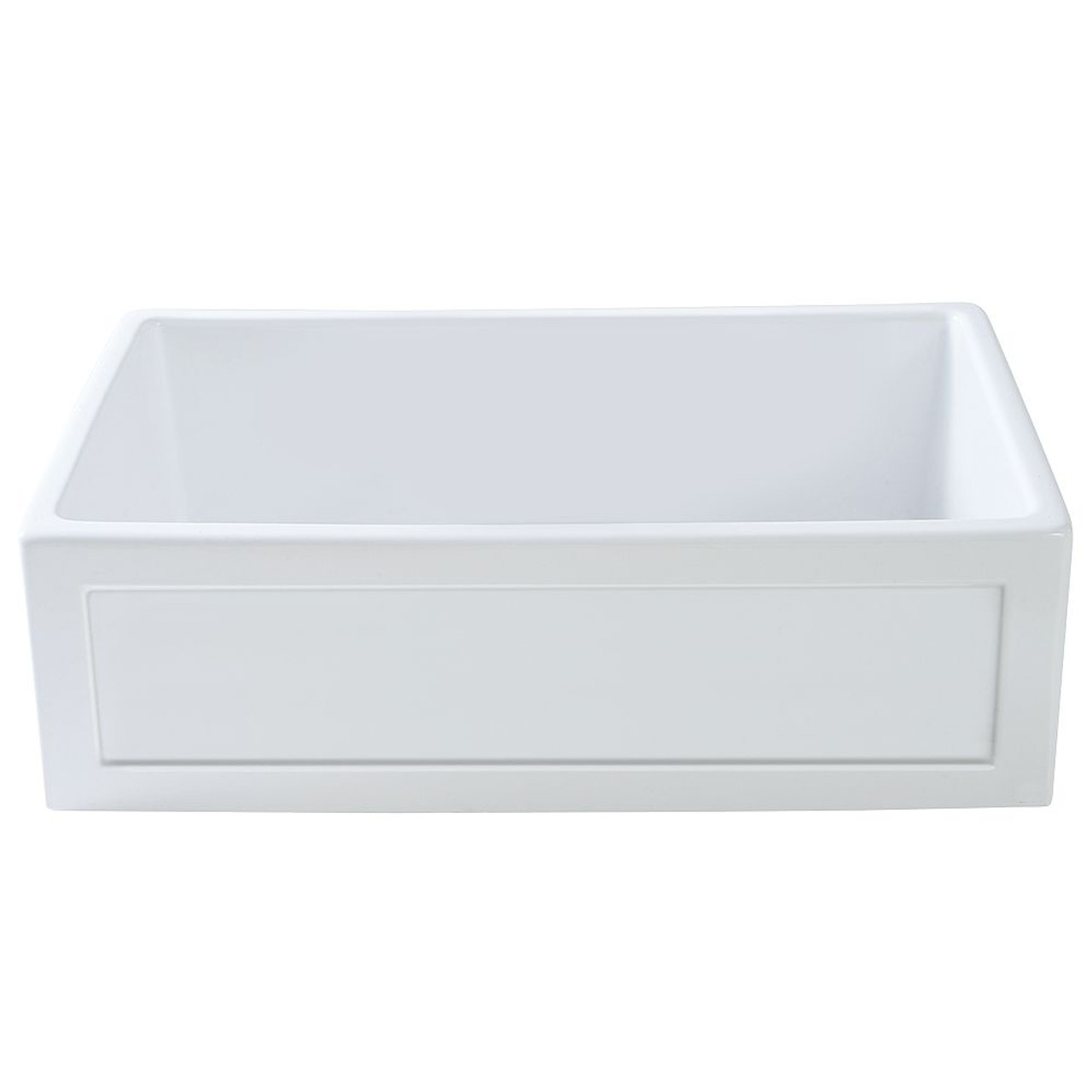 Transolid Abilene 30in x 20in Undermount Single Bowl Farmhouse Fireclay Kitchen Sink with Reversible (Country/Plain) Front, in White