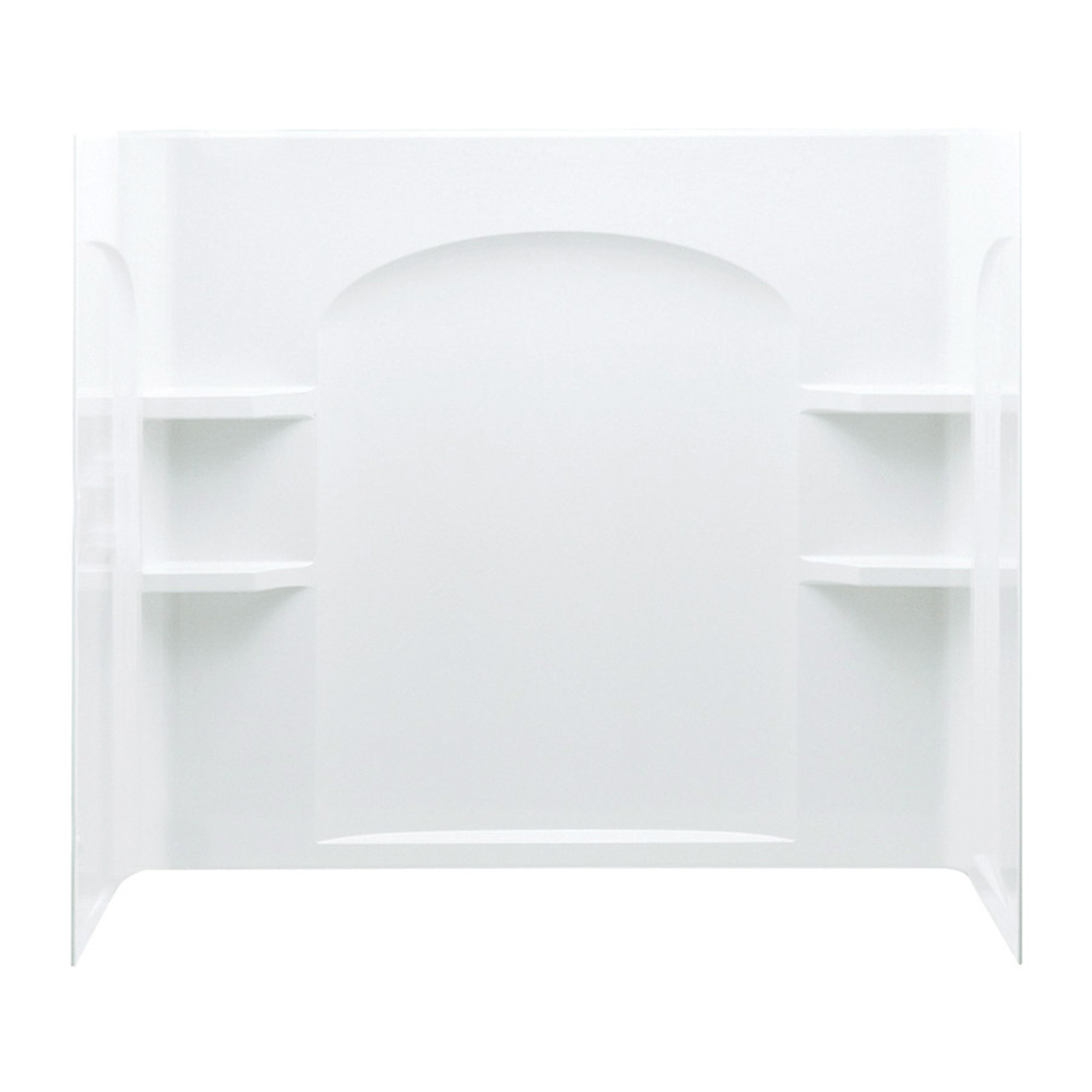 Sterling 7122L-5405NC-0 60-in x 32-in Bathtub, Walls and Door Kit, in White/Nickel with Clear Glass