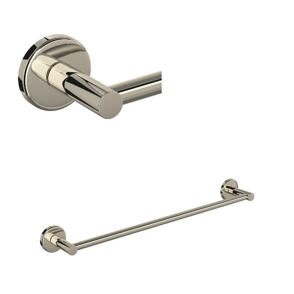 Rohl LO1/24PN Lombardia 24-in Wall Mount Single Towel Bar, Polished Nickel