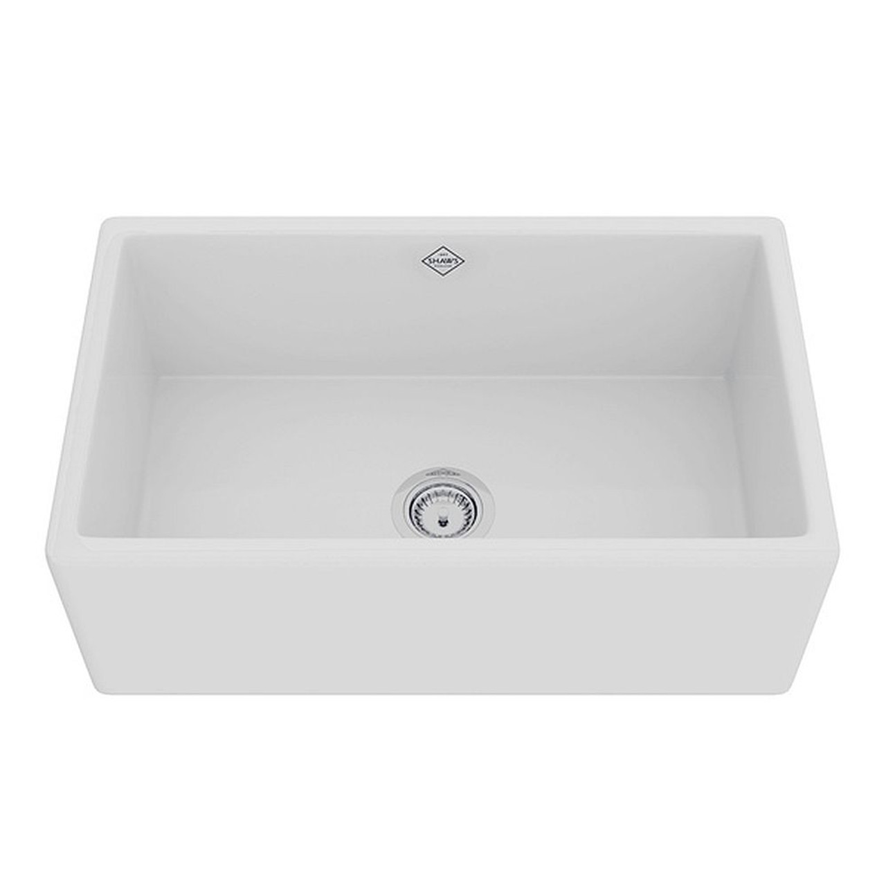 Modern Single Bowl Apron Front Fireclay Kitchen Sink in White