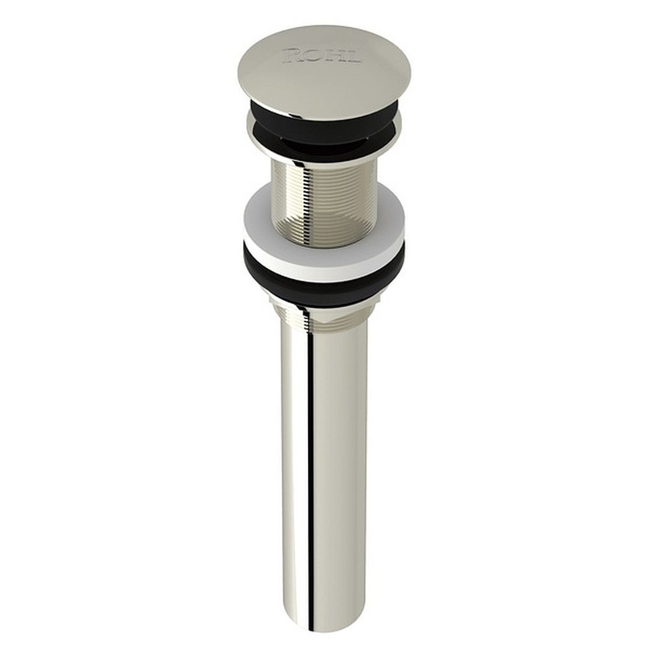 Non Slotted Touch Seal Dome Drain with 6-in Tailpiece in Polished Nickel