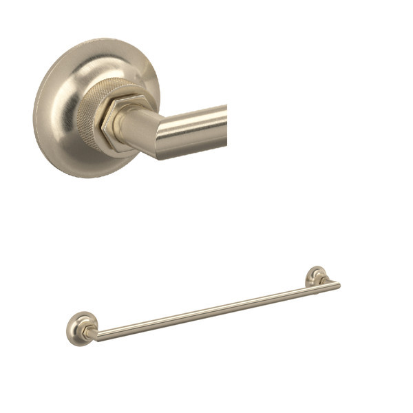 Rohl MBG1/24STN Graceline 24-in Wall Mount Single Towel Bar, Satin Nickel