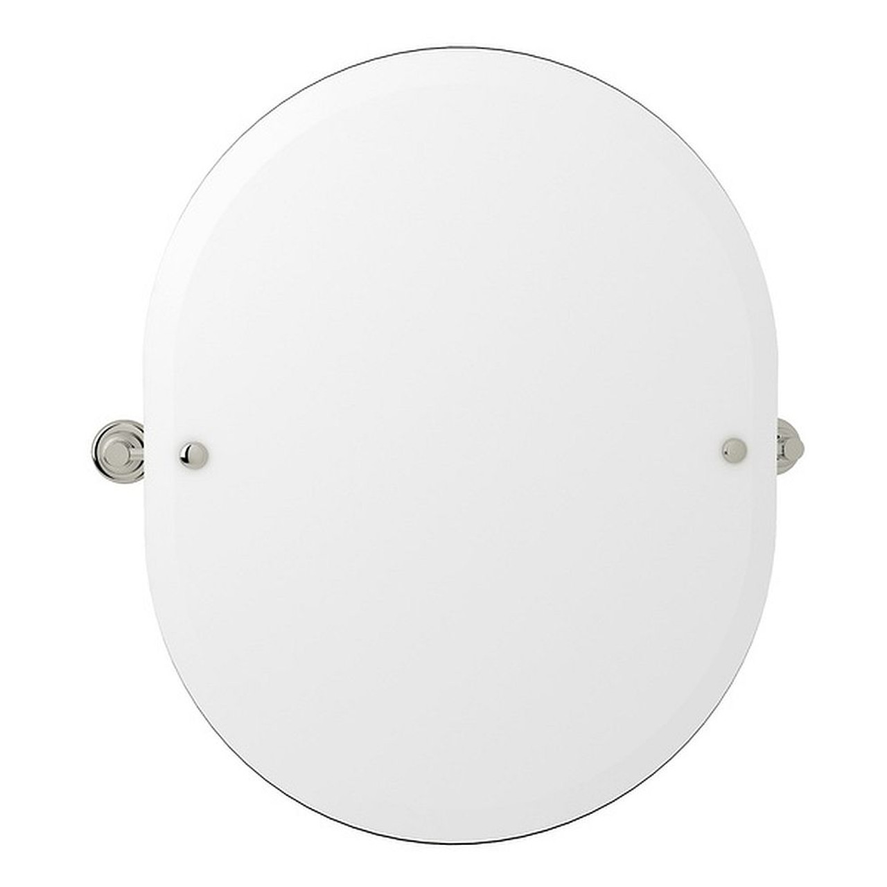 24-7/16-in Holborn Wall Mount Oval Mirror in Polished Nickel 24-7/16-in Holborn Wall Mount Oval Mirror in Polished Nickel