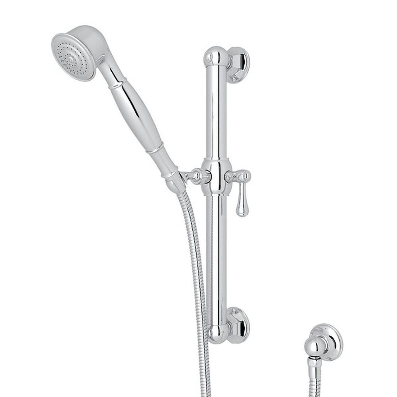 24-in Palladian Decorative Grab Bar Set with Single-Function Handshower/Hose/Outlet in Polished Chrome 24-in Palladian Decorative Grab Bar Set with Single-Function Handshower/Hose/Outlet in Polished Chrome