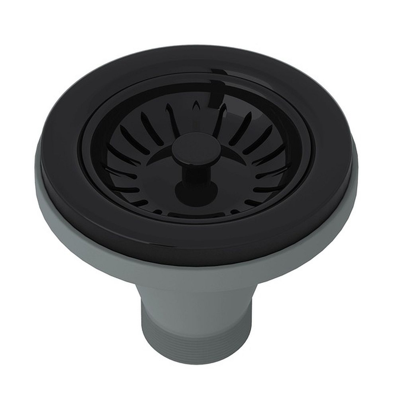Manual Basket Strainer without Remote Pop-Up in Matte Black