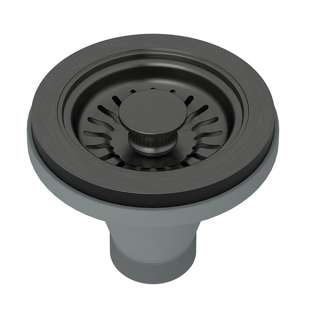 Manual Strainer Basket without Remote Pop-Up in Black Stainless Steel