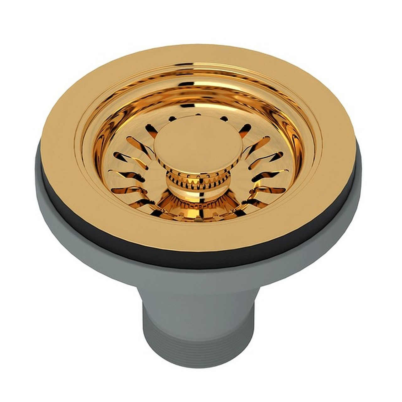 Manual Strainer Basket without Remote Pop-Up in Italian Brass
