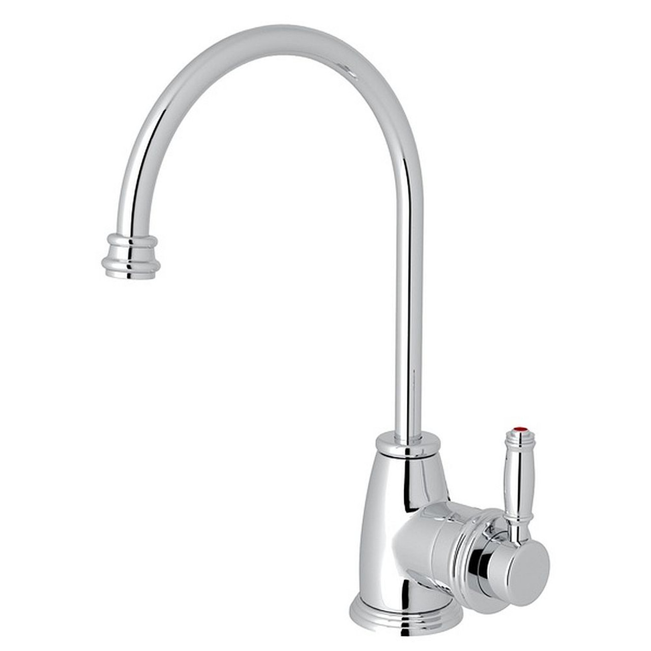 Gotham Kitchen Hot Water Dispenser Faucet With Single Metal Lever Handle And C-Spout In Polished Chrome