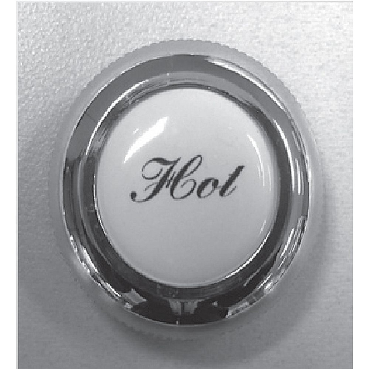 Pressure Fit Screw Cover Cap With "Hot" Script In Polished Chrome