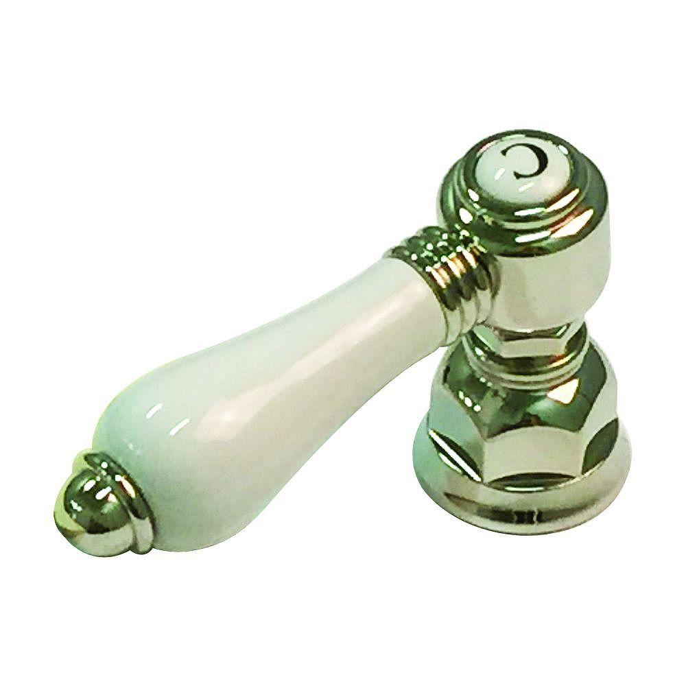 Porcelain Lever With Bell Housing Complete Petit Mont Blanc In Polished Nickel