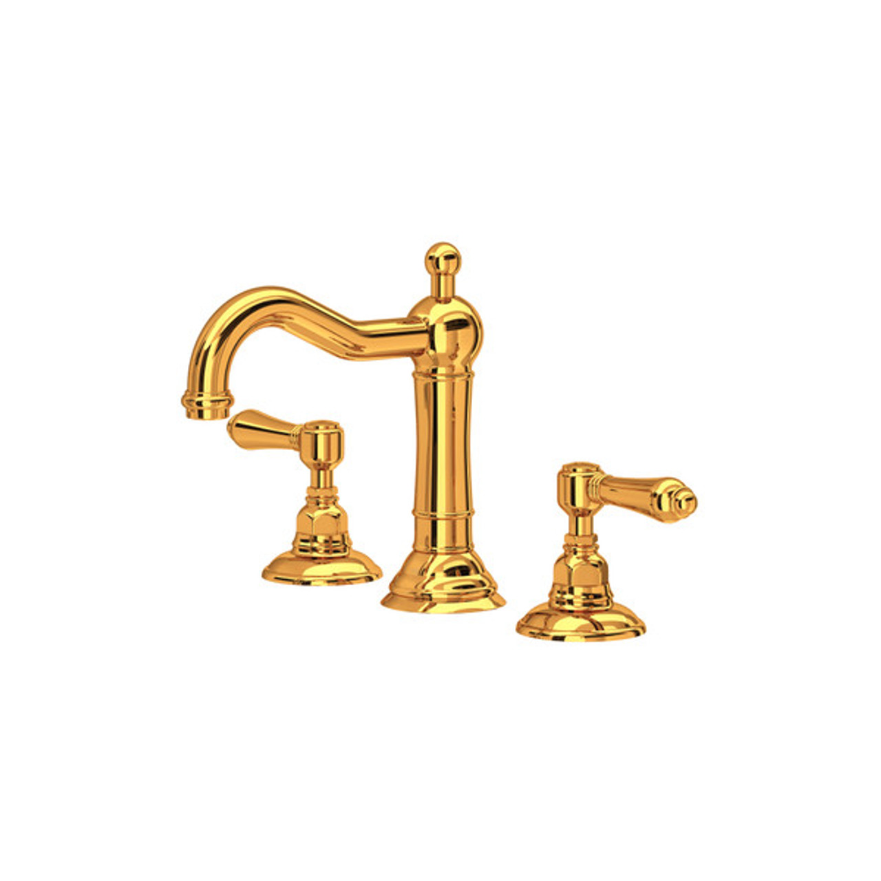 Rohl A1409LMIB-2 Acqui Column Spout Widespread Bathroom Fauce with Metal Lever Handlet, Italian Brass