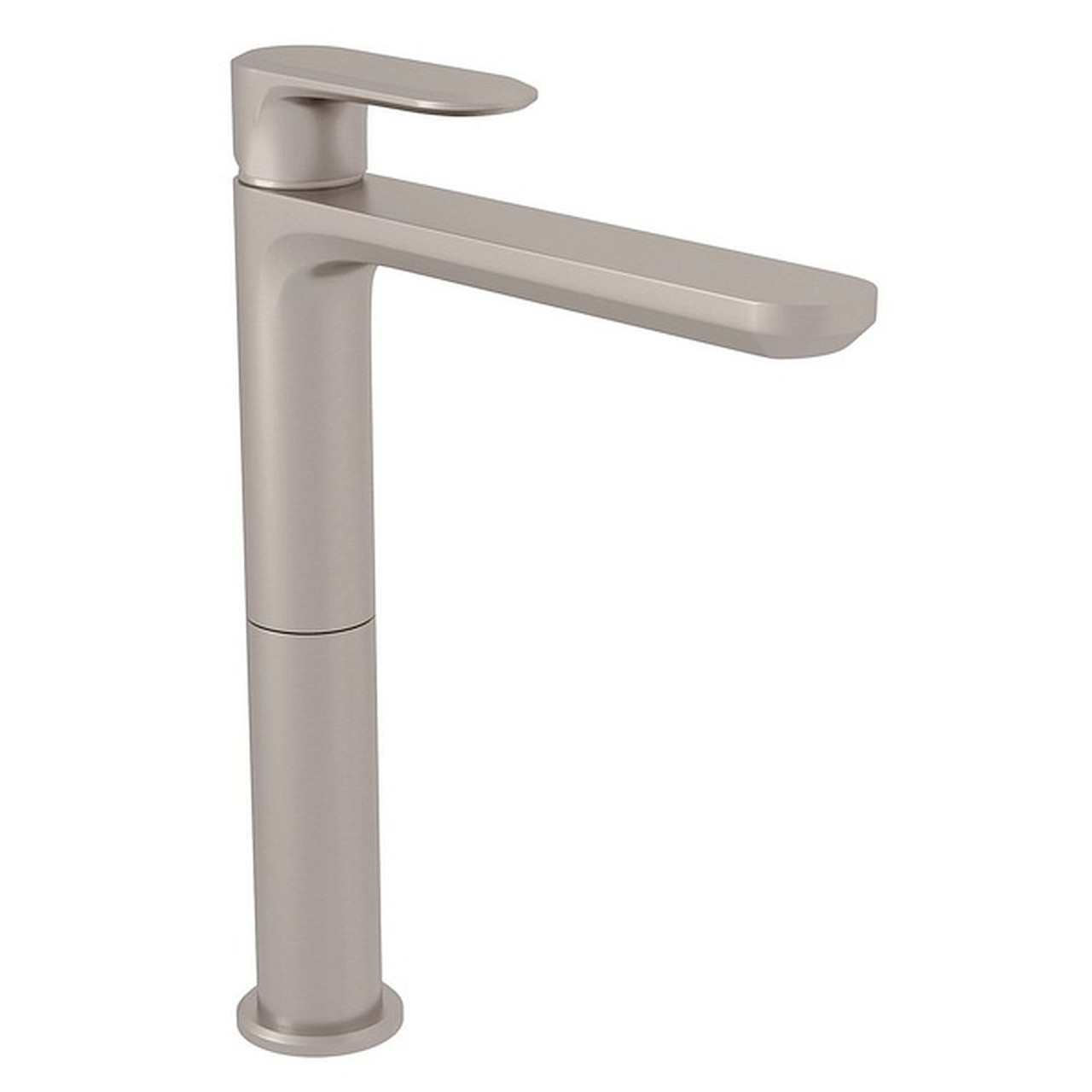 10-21/32" Above Counter Single Hole, Single Lever Lavatory Faucet with Metal Lever in Satin Nickel 10-21/32" Above Counter Single Hole, Single Lever Lavatory Faucet with Metal Lever in Satin Nickel