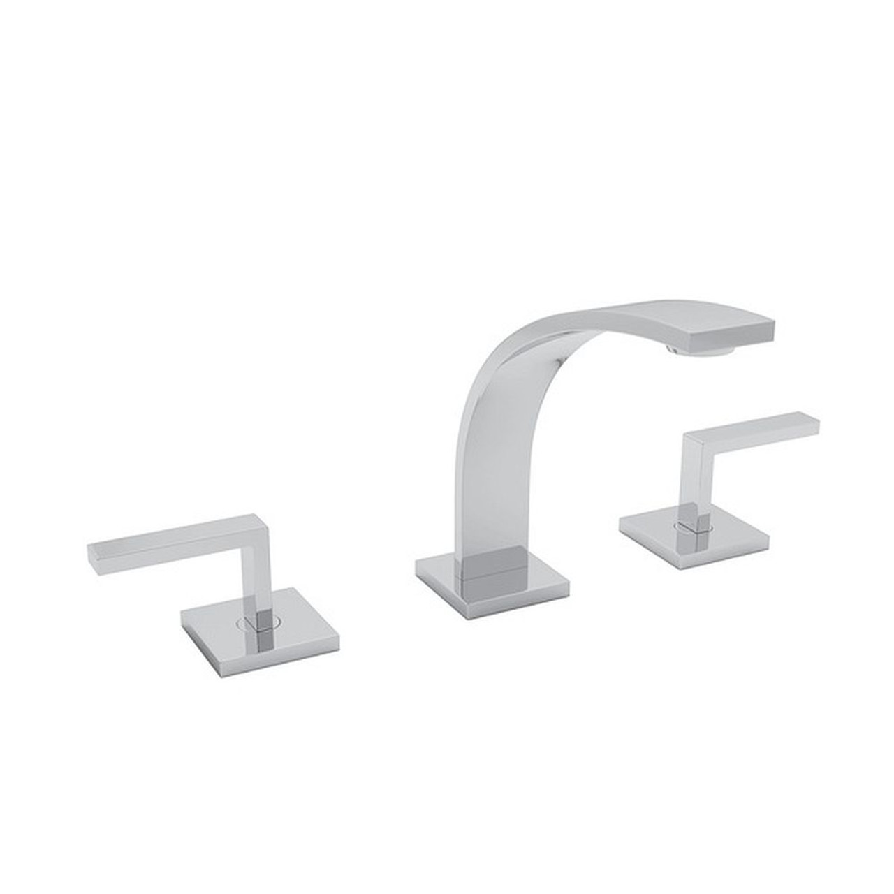 High Neck Widespread Lavatory Faucet with Metal Lever Handles and Pop-Up in Polished Chrome