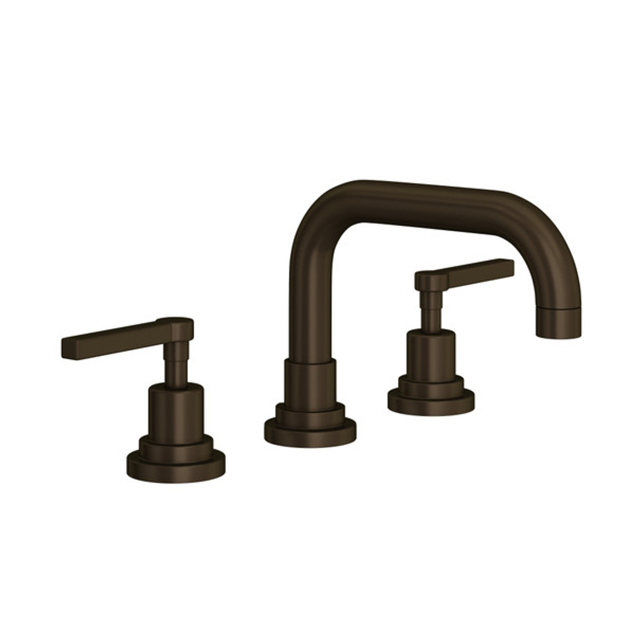 Rohl A2218LMTCB-2 Lombardia U-Spout Widespread Bathroom Faucet with Metal Lever Handle, Tuscan Brass