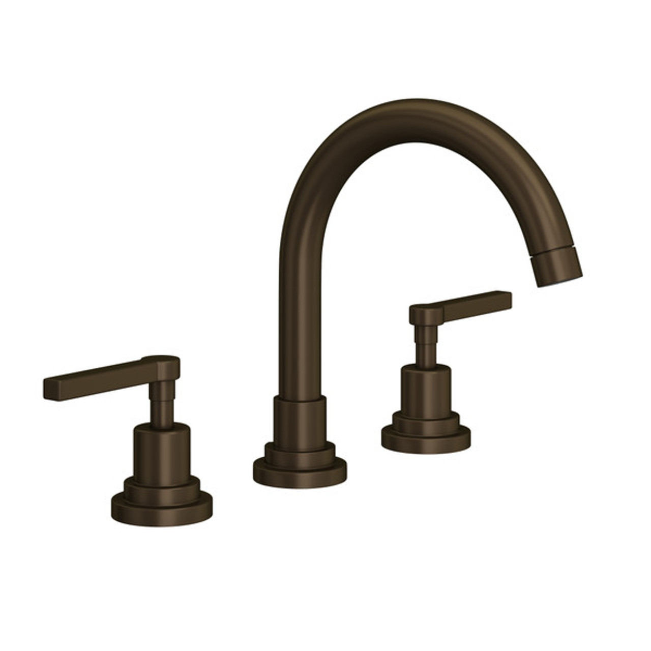 Rohl A2228LMTCB-2 Lombardia C-Spout Widespread Bathroom Faucet with Metal Lever Handle, Tuscan Brass