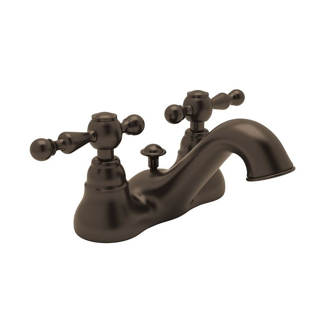 4" Centerset Lavatory Faucet with Ornate Metal Levers and Pop-Up in Tuscan Brass 4" Centerset Lavatory Faucet with Ornate Metal Levers and Pop-Up in Tuscan Brass