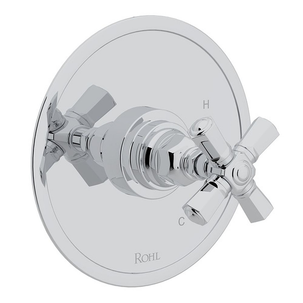Pressure Balance Trim with Cross Handle without Diverter in Polished Chrome