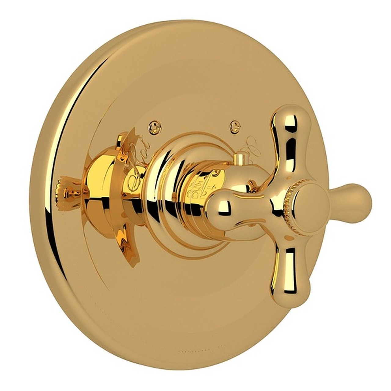 Rohl A2914XMIB Thermostatic Trim Plate with Cross Handle and without Volume Control in Italian Brass