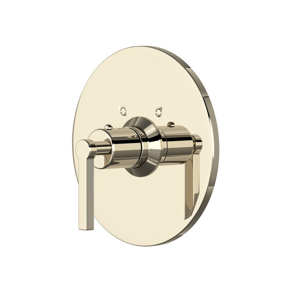 Rohl A4214LMPN Lombardia Thermostatic Trim Plate without Volume Control with Metal Lever Handle, Polished Nickel