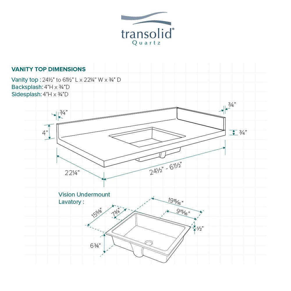 40.25 in. W x 22.25 in. D Quartz Vanity Top in Natural White with 8in Centerset and Rectangular Undermount Sink