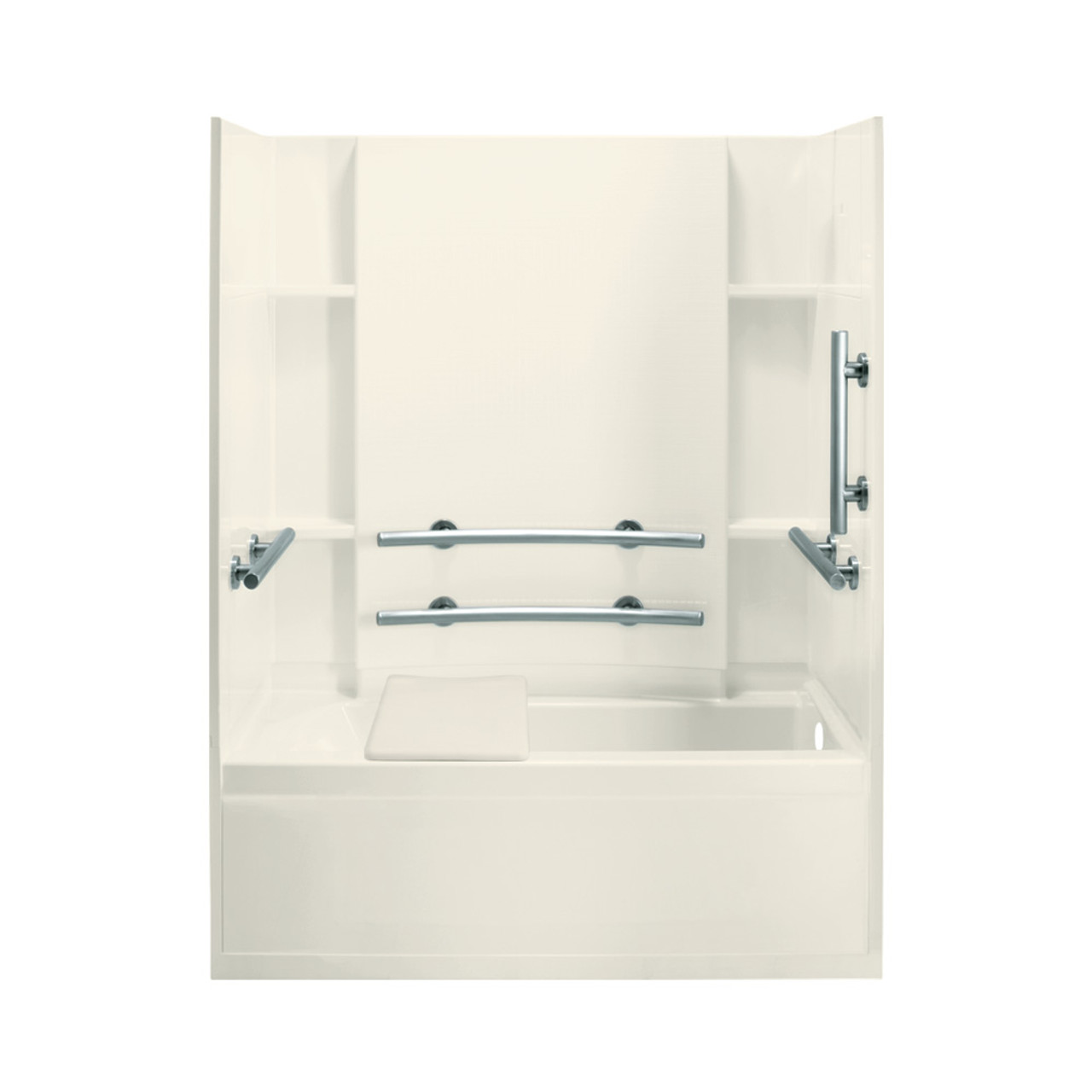 74-in x 32-in x 60-in Vikrell Wall and Floor 4-Piece Alcove Shower Kit with Bathtub in Biscuit 74-in x 32-in x 60-in Vikrell Wall and Floor 4-Piece Alcove Shower Kit with Bathtub in Biscuit