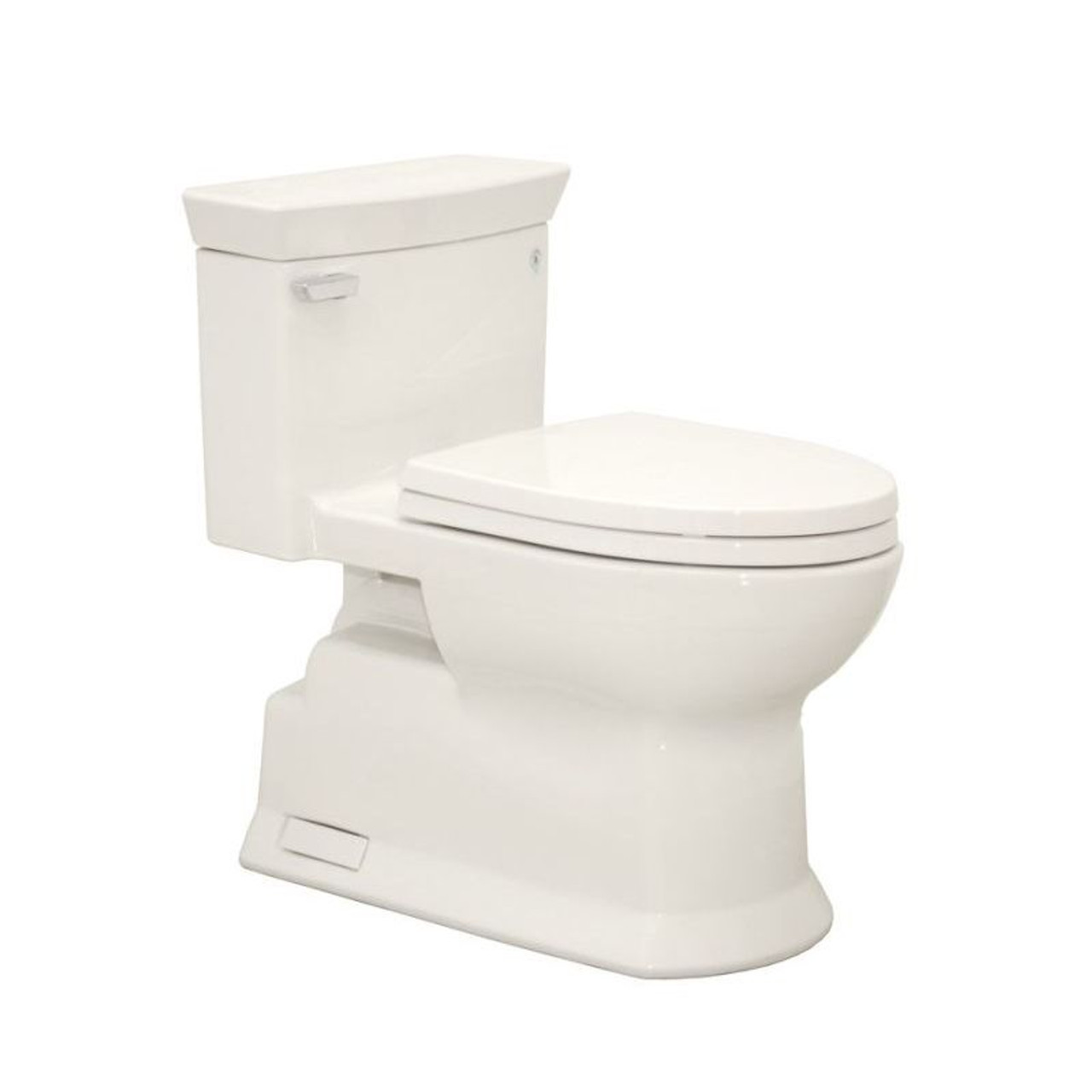 One Piece Elongated 1.28 GPF ADA Toilet with Double Cyclone Flush System and SanaGloss - Seat Included in Colonial White