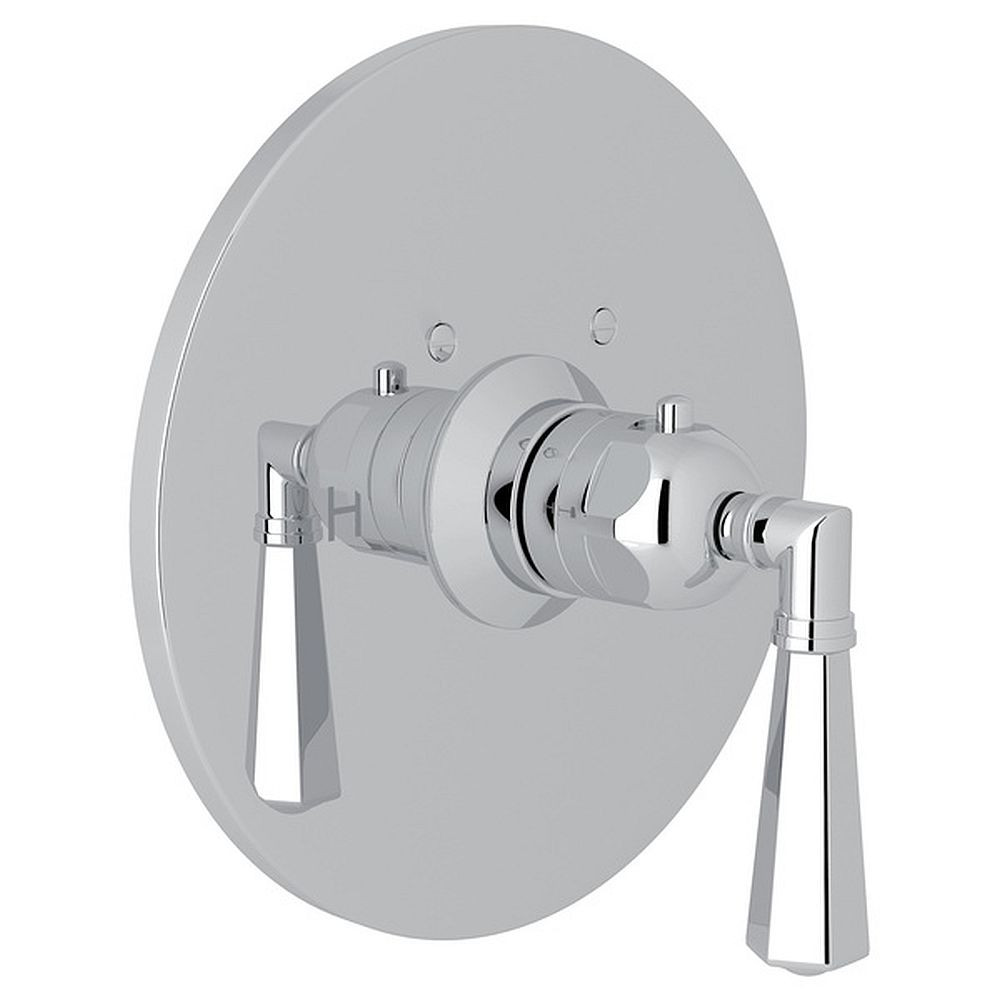 Rohl A4923LMAPC Thermostatic Trim Plate with Metal Lever and without Volume Control in Polished Chrome