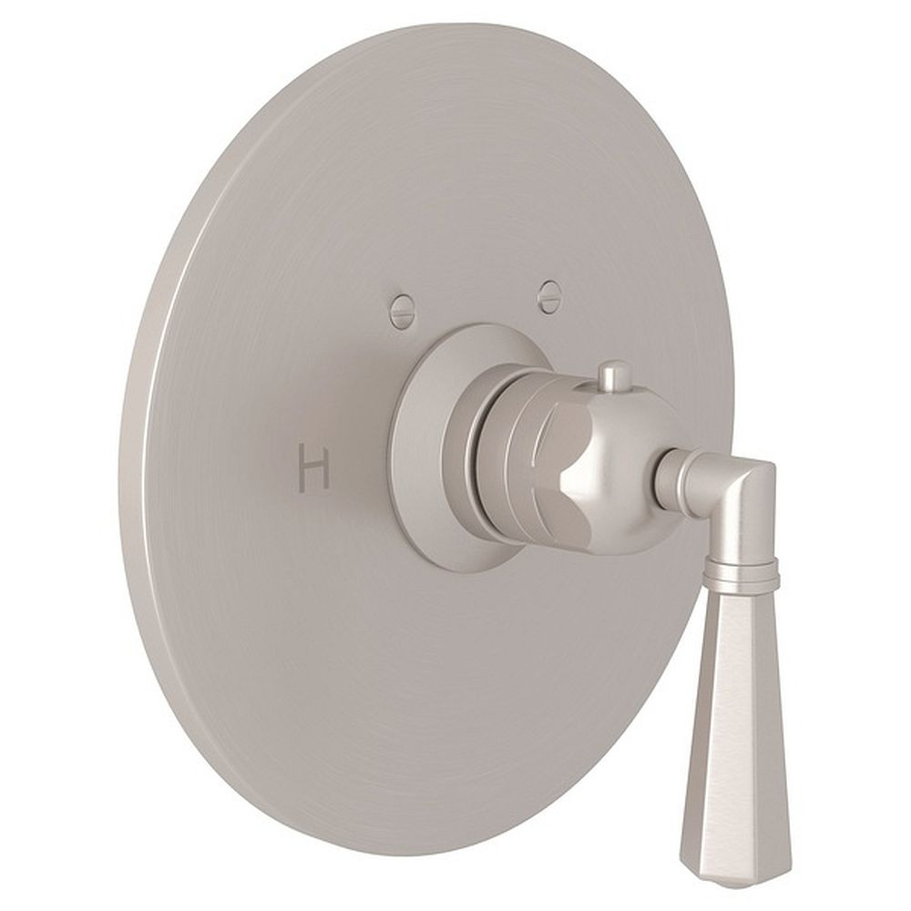 Rohl A4923LMSTN Thermostatic Trim Plate with Metal Lever and without Volume Control in Satin Nickel