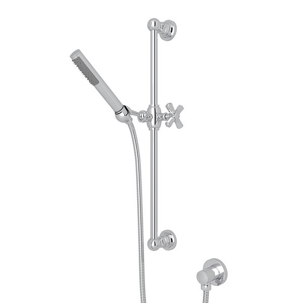 Single-Function Handshower Set with Cross Handle in Polished Chrome