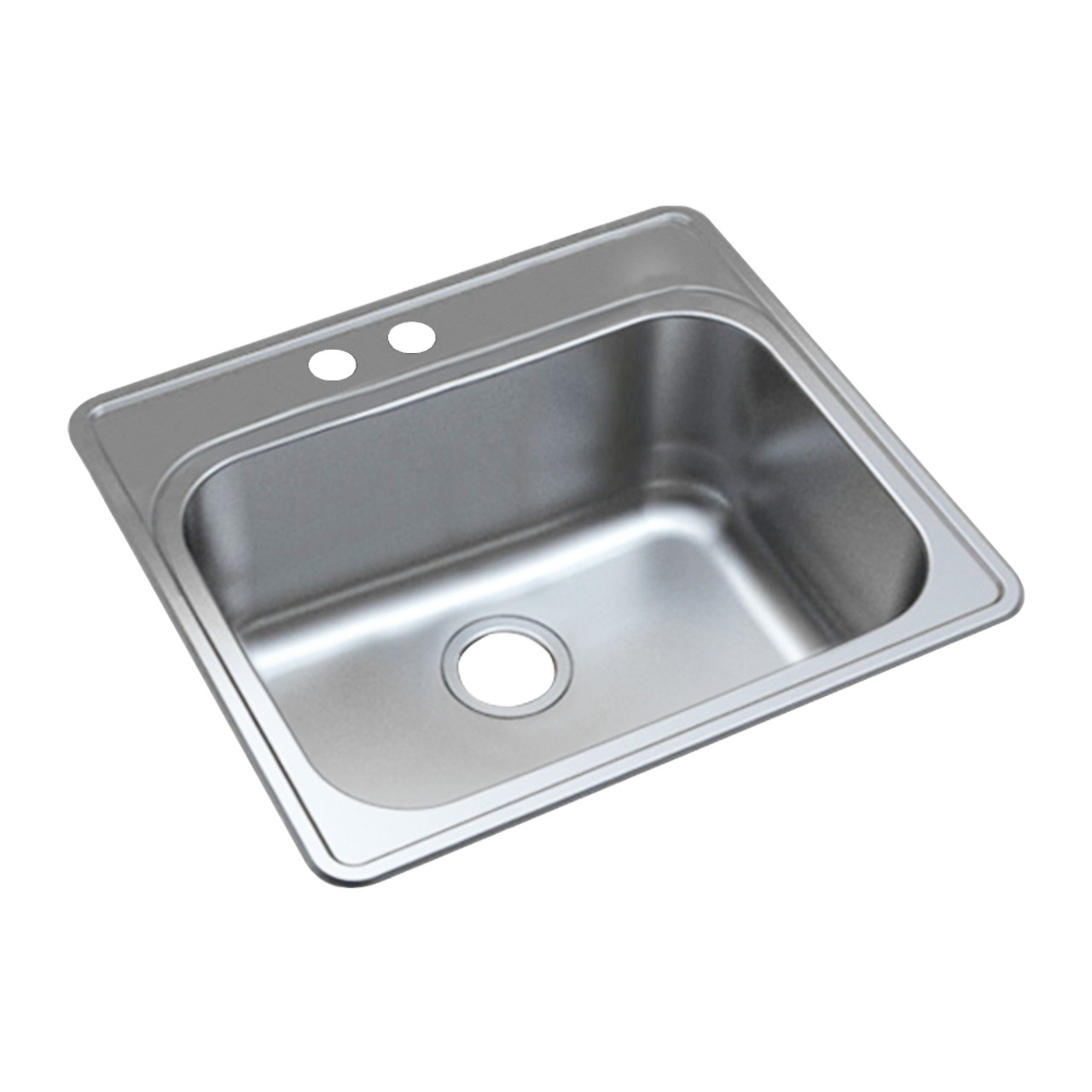 Transolid K-MTSB252212-ML2 Meridian Stainless Steel 25-in x 22-in x 12-in Laundry/Utility Sink Kit with 2-Hole in Brushed Finish